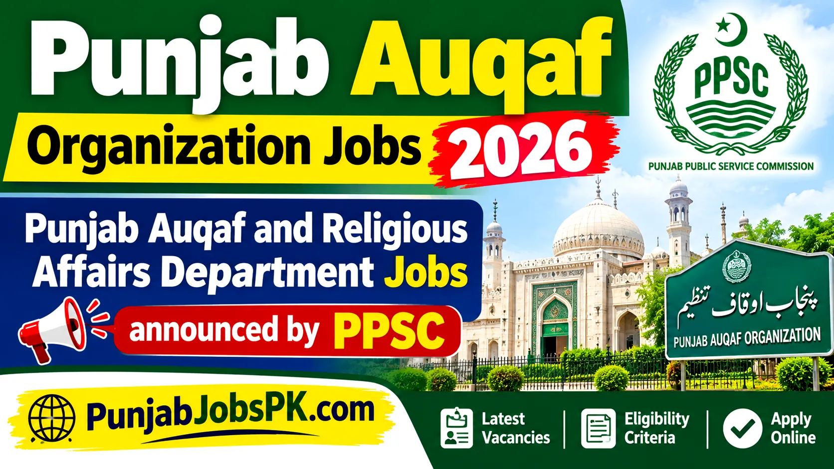 Punjab Auqaf Organization Jobs